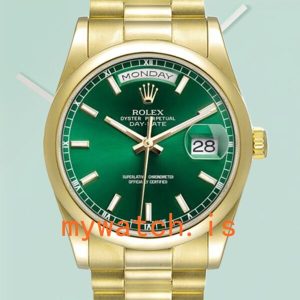 Rolex Day-Date Mens 36mm m118208-0349 Gold-tone Automatic: Genuine vs. Replica